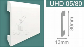 Плинтус из дюрополимера ударопрочный Solid UHD 05/80 Белый (под покраску), 13х80х2000 мм, 1 м.п.